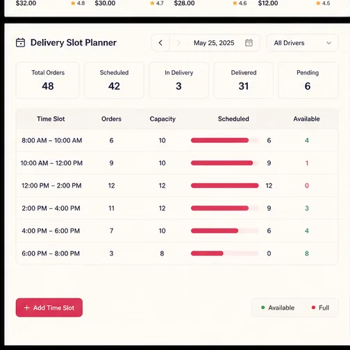 Bakeries & Sweets — Bakeries Delivery Slots