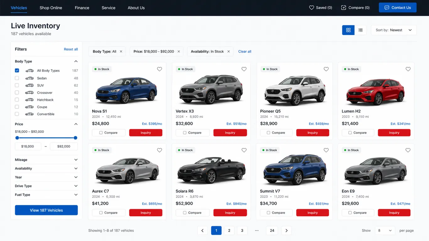 معارض السيارات — Car Live Inventory