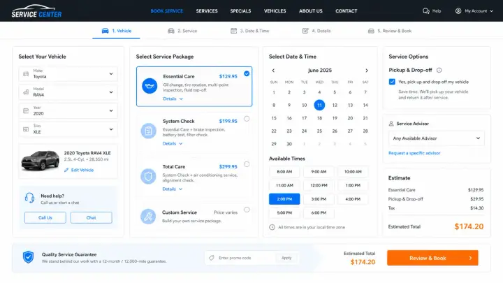 Websites — Car Service Booking
