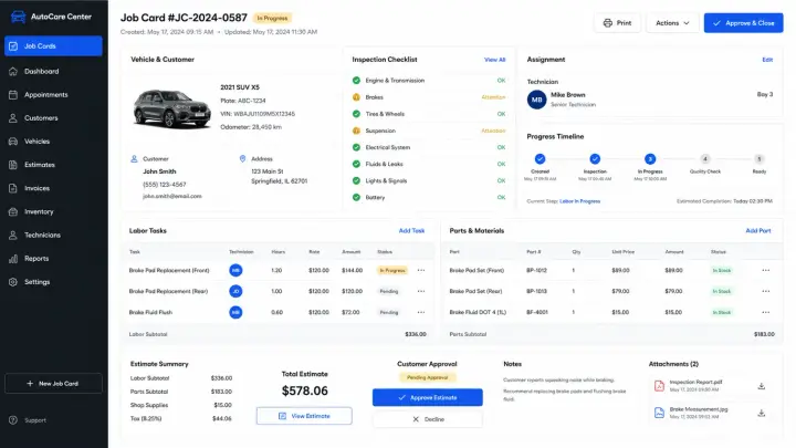 Websites — Car Service Job Cards