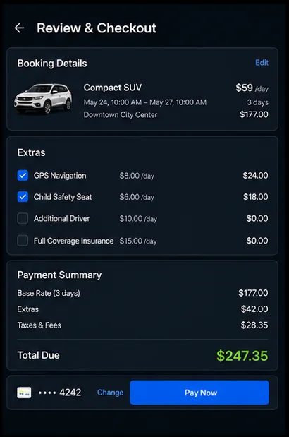 Car Rental — Carrental Checkout
