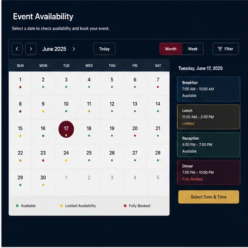 Catering — Catering Availability Calendar