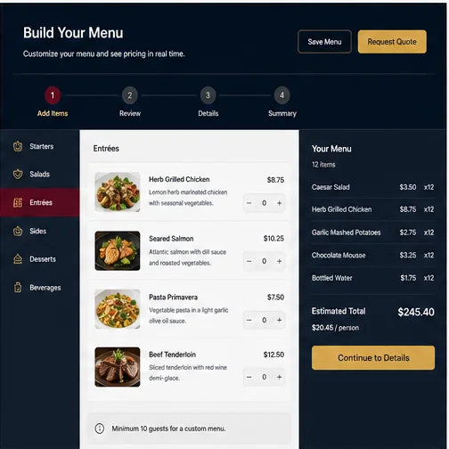 Catering — Catering Menu Builder