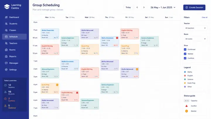 Centre Group Scheduling