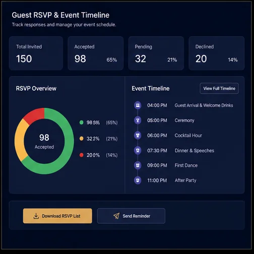 Events & Weddings — Events Rsvp Timeline