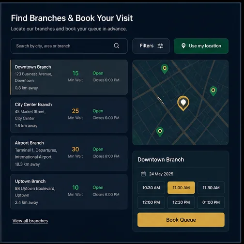 Exchange & Financial — Exchange Branch Booking