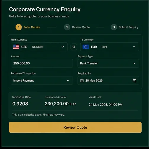 Exchange & Financial — Exchange Corporate Enquiry