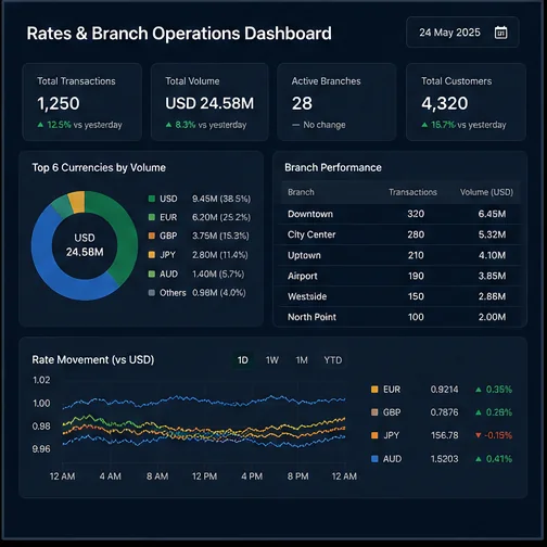 Exchange & Financial — Exchange Operations Dashboard