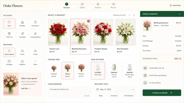Flowers & Gifts — Flower Occasion Ordering