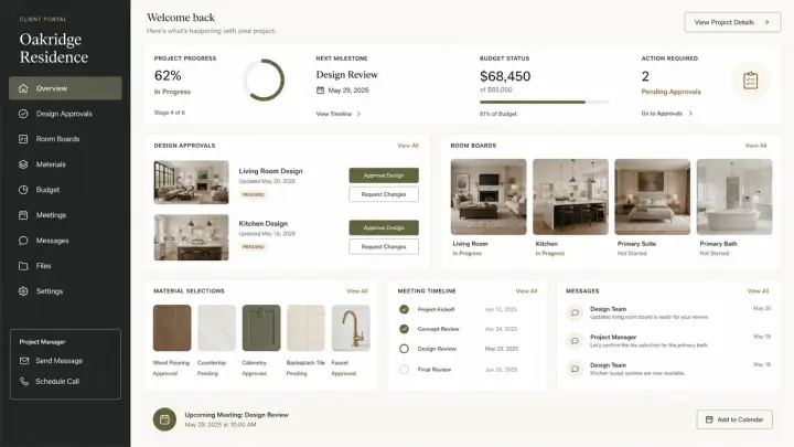Interior Design & Finishing — Interior Client Portal