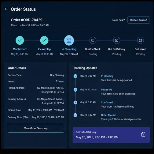 Laundry & Dry Cleaning — Laundry Order Tracking