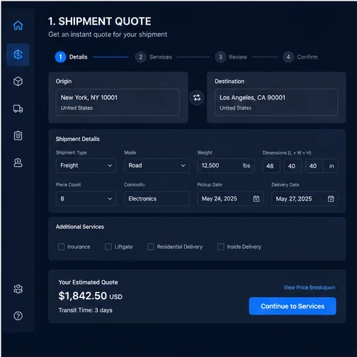 Logistics & Shipping — Logistics Shipment Quote