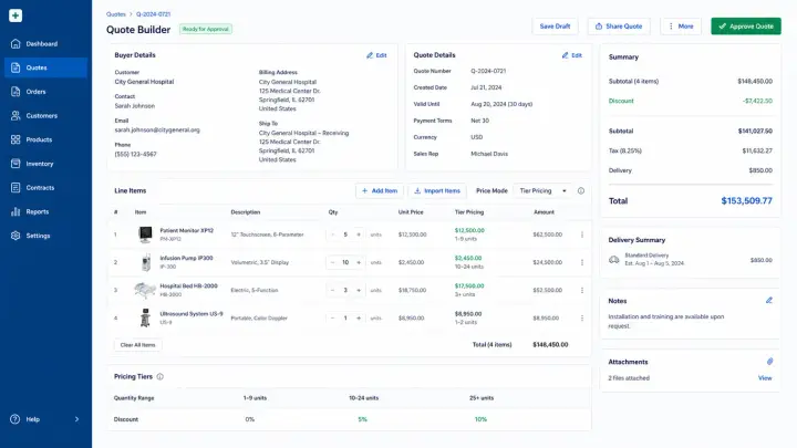 Medical Trade & Supply — Medical Trade Quote Builder