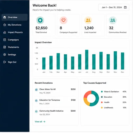 NGOs & Charities — Ngos Donor Dashboard