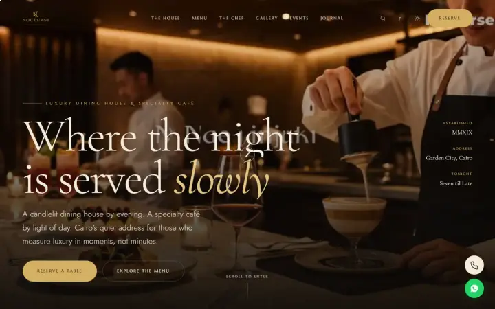Restaurant and café website