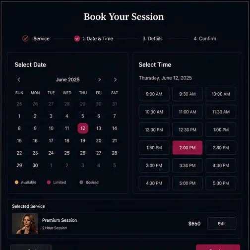 Photography Studios — Photography Session Booking