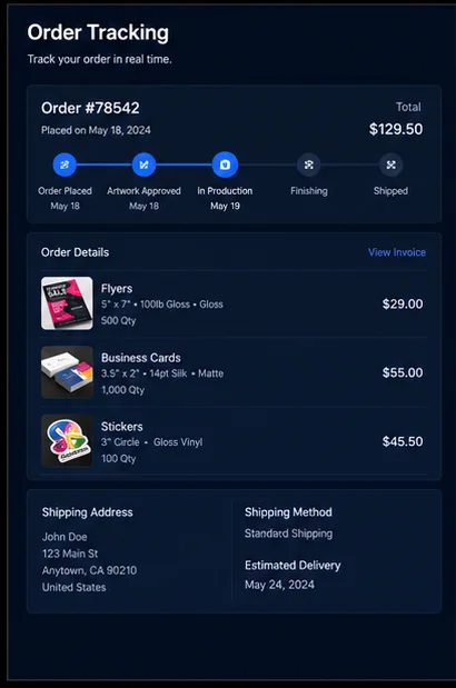 Print Shops — Printing Order Tracking