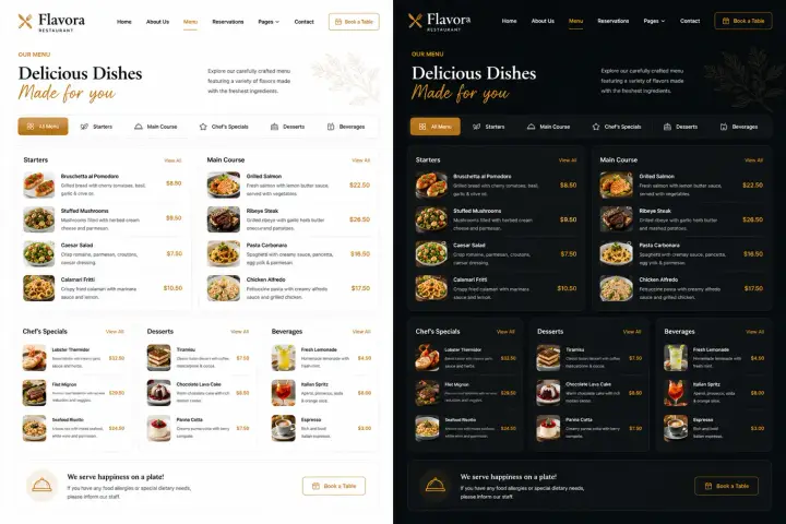 Websites — Restaurant