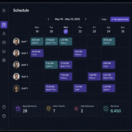 Salons & Barbershops — Salons Staff Schedule